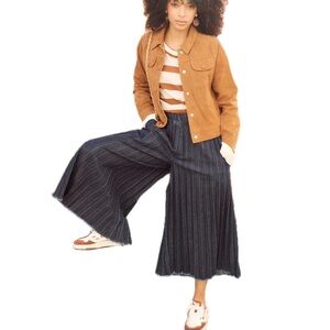 la fée maraboutée Raw denim culottes with elastic waistband